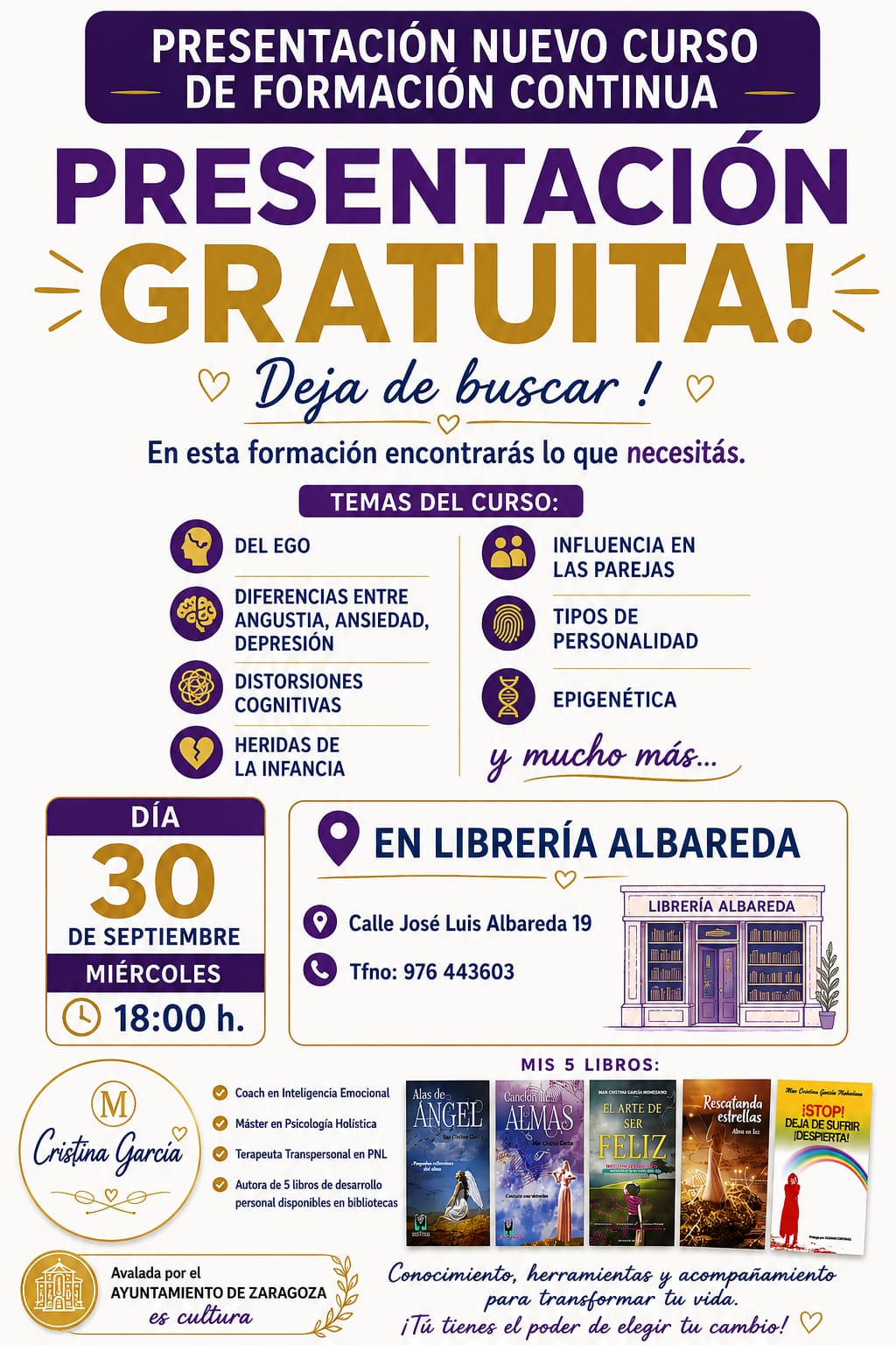 Cartel de CHARLA DEL CURSO «HACER UN CAMBIO TOTAL»
