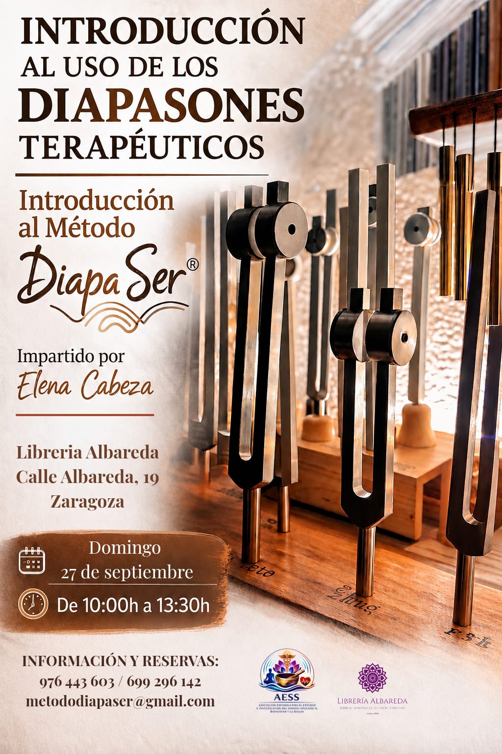 Cartel de TALLER DE INTRODUCCIÓN AL USO DE LOS DIAPASONES TERAPÉUTICOS