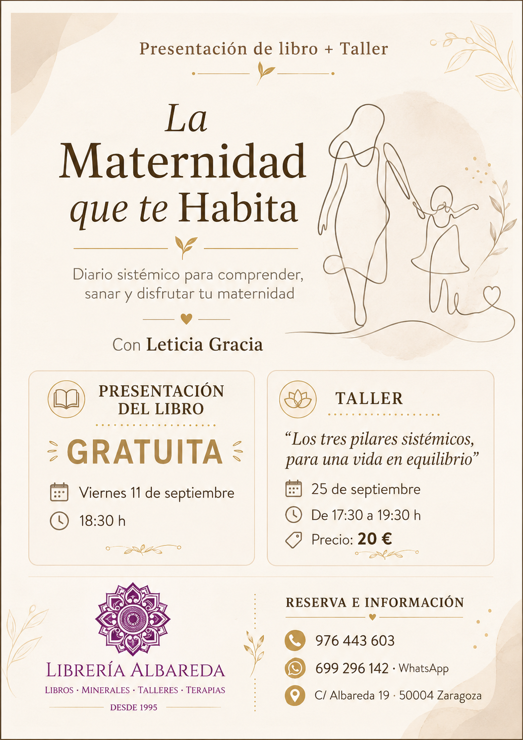Cartel de PRESENTACIÓN DEL LIBRO «LA MATERNIDAD QUE TE HABITA»