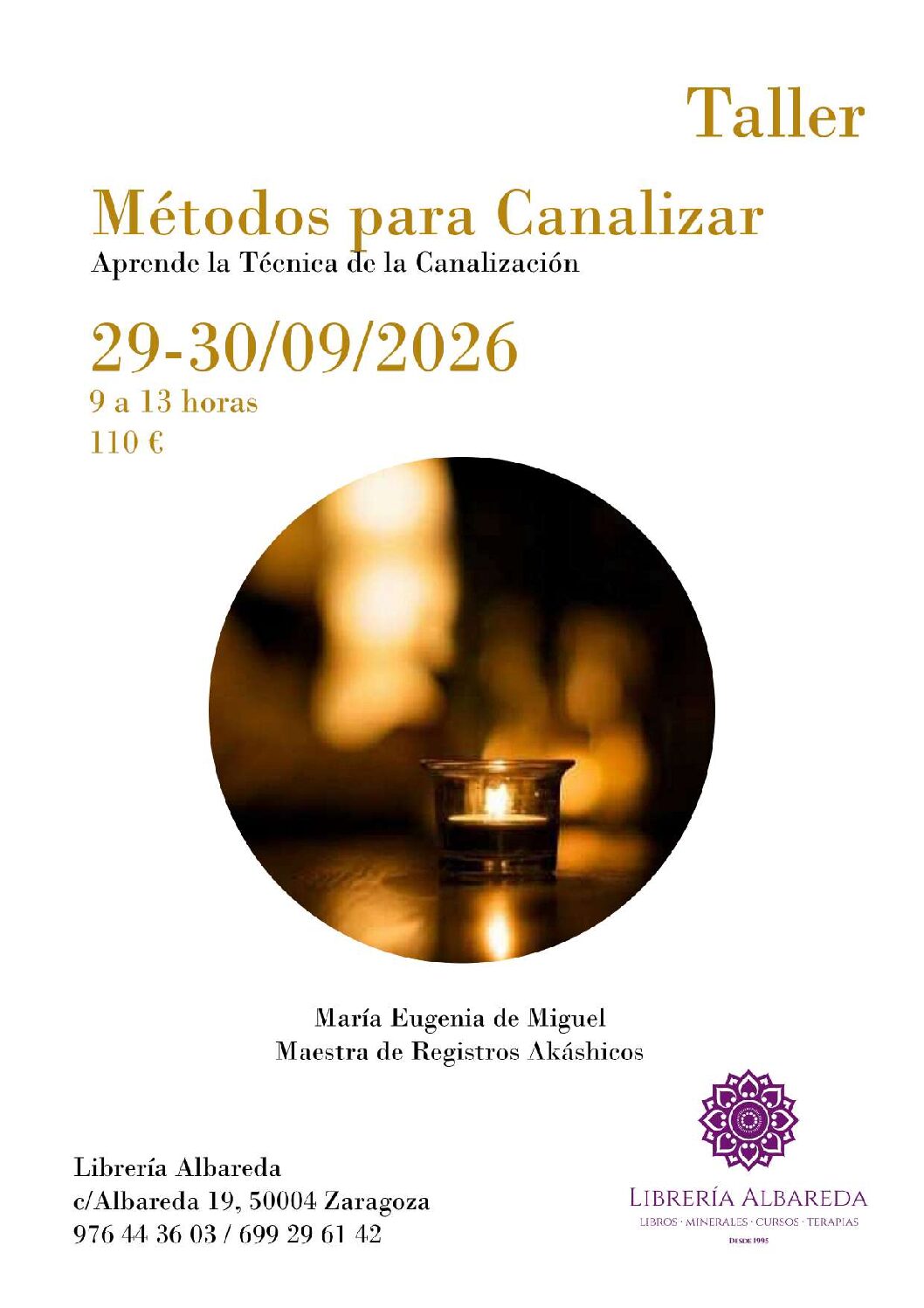 Cartel de TALLER DE MÉTODOS PARA CANALIZAR