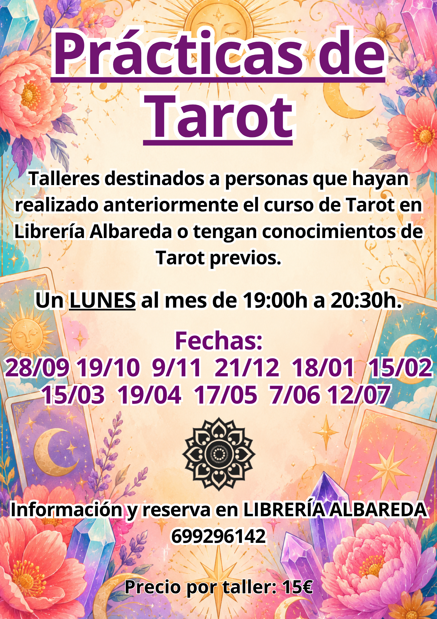 Cartel de REPASO DE TAROT LOS LUNES